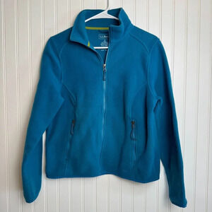 L. L. Bean blue fleece zip up jacket long sleeve size womens small M14